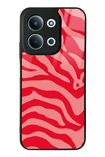 Spoyi Xiaomi Redmi 15C Compatible 4g Red Zebra Design Glossy Phone Case