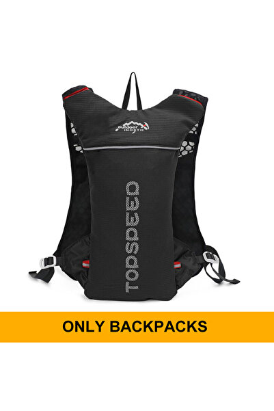 Choice حقيبة ظهر سوداء خفيفة الوزن للجري على الطرق الوعرة بسعة 5 لتر، سترة تر...