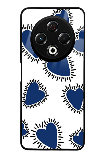 Spoyi Tecno Spark 30 Compatible Blue Heart Design Glossy Phone Case