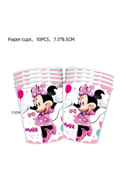 Choice3 10pcs Cups Minnie Mouse Birthday Party Decoration Girls Disposable Ta...
