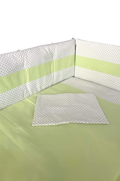 Jaju Baby طقم نوم للأطفال باللون الأخضر الفستقي المنقط مقاس 60 × 120 طقم غطاء...