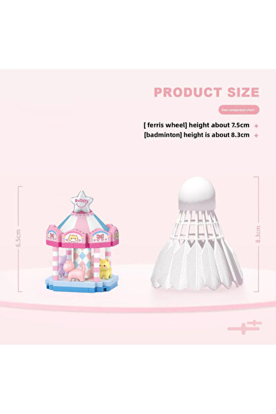 ATABY Loz Moving Amusement Park Series Micro Blocks - Carousel 180 Pieces Ages 10+ - Amusement Park Model