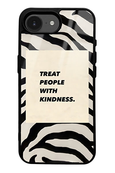 Spoyi iPhone 16E Zebra Motto Design Glossy Phone Case