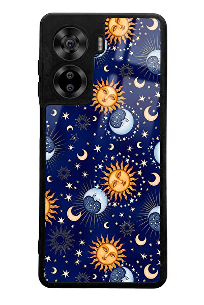 Spoyi Via X40 Compatible Moon Sun Pajama Design Glossy Phone Case