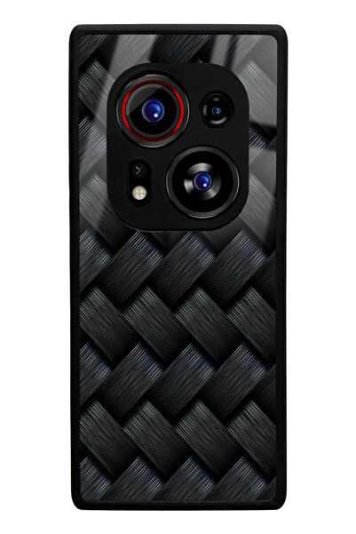 Spoyi Tecno Phantom X2 Pro Compatible Black Mesh Design Glossy Phone Case