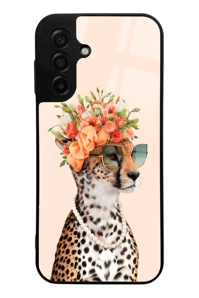 Spoyi Samsung A17 Compatible Influencer Leopard Cat Design Glossy Phone Case