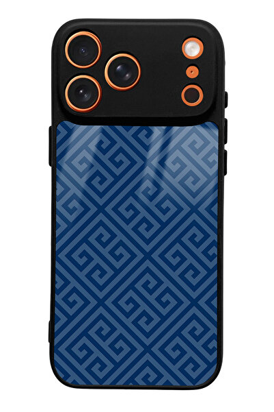 Spoyi iPhone 17 Pro Max Blue Patterned Glossy Phone Case