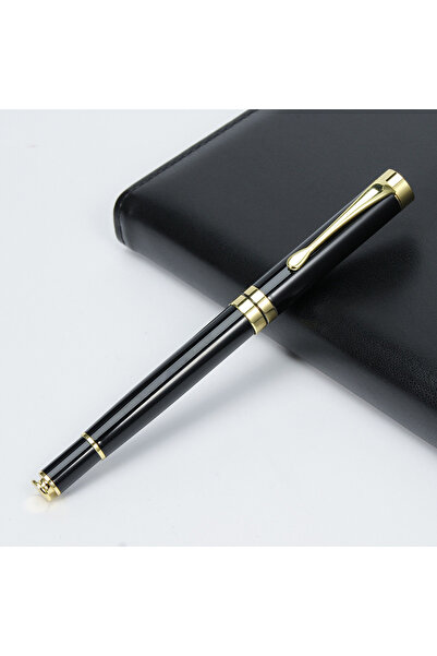 Choice قلم حبر جاف معدني أسود من قطعة واحدة