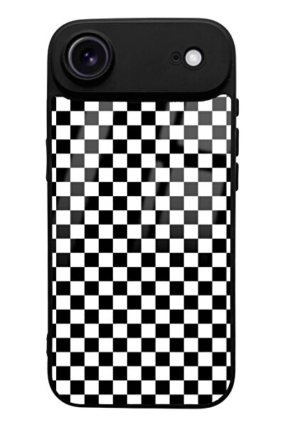 Spoyi iPhone 17 Air Compatible Checkered Design Glossy Phone Case