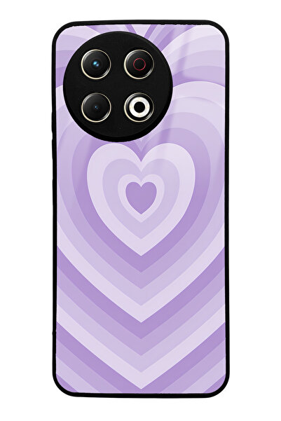 Spoyi Tecno Spark 30 Pro Compatible Lilac Heart Design Glossy Phone Case