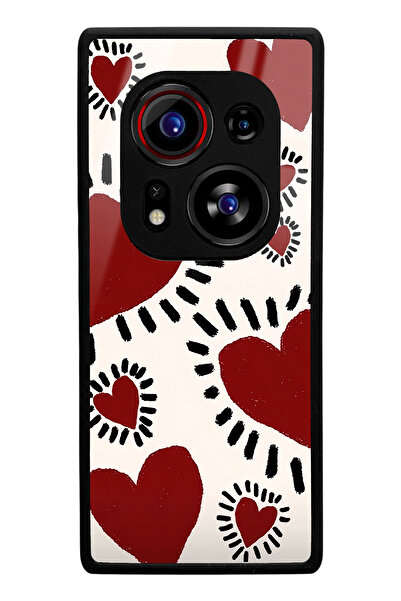 Spoyi Tecno Phantom X2 Pro Brush Heart Design Glossy Phone Case Compatible