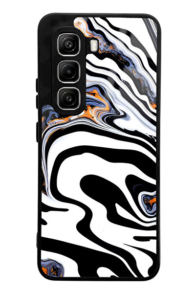 Spoyi Infinix Hot 50 Pro Compatible White Marble Design Glossy Phone Case