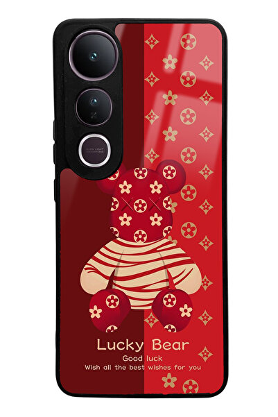 Spoyi Vivo V50 Lite Red Lucky Bear Design Glossy Phone Case