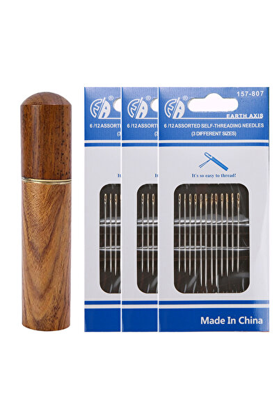 Choice D-36PCS Needle Box Sewing Needles Multi-size Side Opening Stainless St...