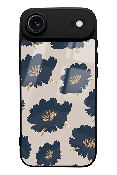 Spoyi iPhone 17 Air Blue Flowers Designed Glossy Phone Compatible Case