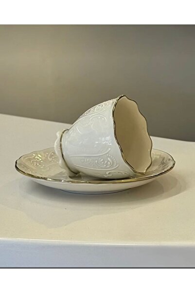 İpek Porselen Amara Zarif 6 Kişilik Kahve Fincan Takımı 80 ML