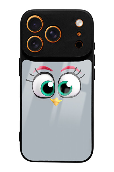 Spoyi Grey Angry Birds Design Glossy Phone Case Compatible with iPhone 17 Pro