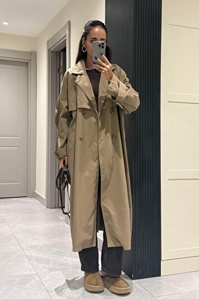 Nazliye Camel Oversize Trençkot