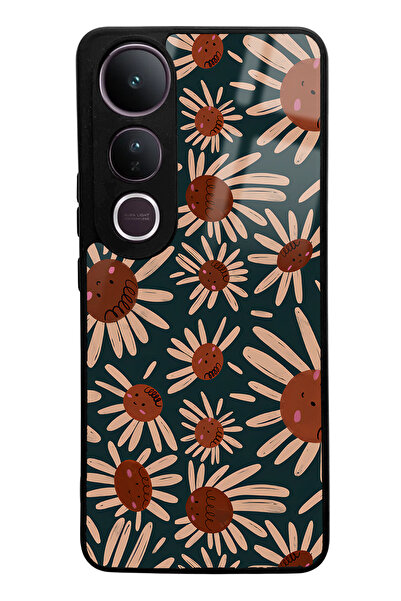 Spoyi Vivo V50 Lite Retro Daisy Design Glossy Phone Case
