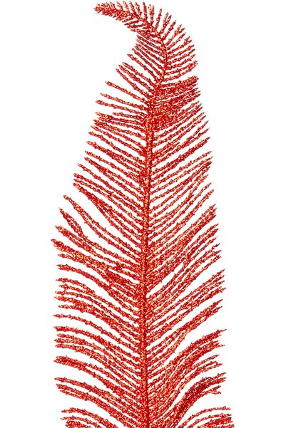 Herdekora Artificial Chrysanthemum Branch, Glittered, Red - 56 cm