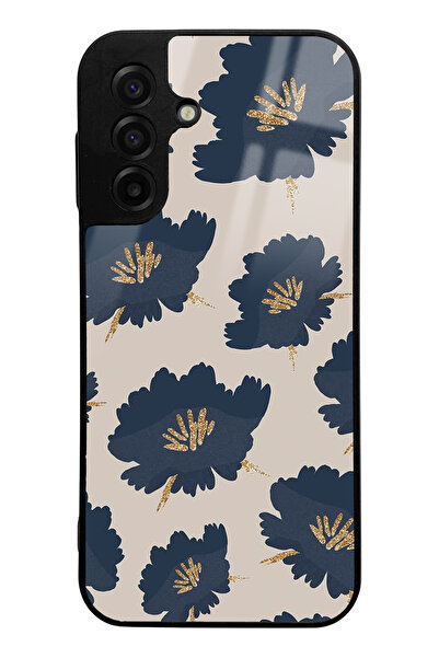 Spoyi A17 Compatible Blue Flowers Design Glossy Phone Case