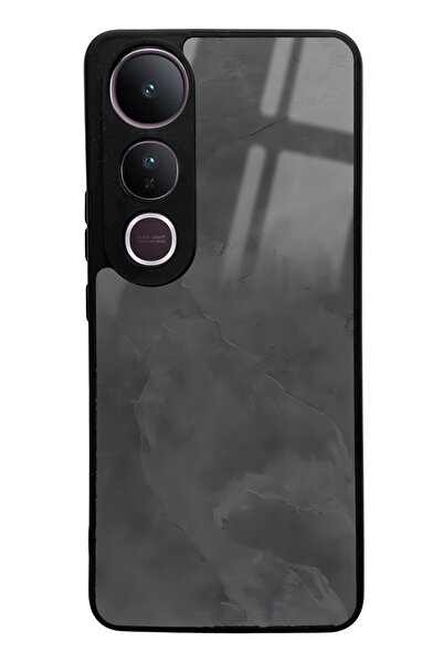 Spoyi Vivo V50 Lite Compatible Gray Marble Design Glossy Phone Case