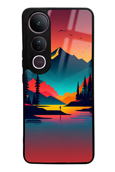 Spoyi V50 Lite Compatible Glossy Phone Case with Sunset Design