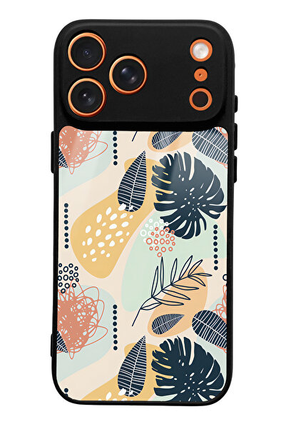 Spoyi iPhone 17 Pro Max Retro Leaf Design Glossy Phone Case