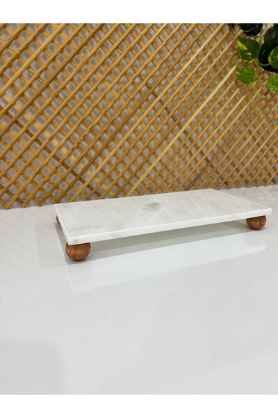 FARALYAHOME Presentation Stand, Natural White Marble 30X15 cm Presentation Stand