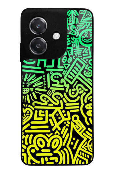 Spoyi Oppo A3 Compatible Neon Geometric Design Glossy Phone Case