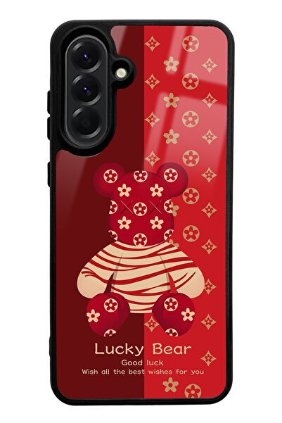 Spoyi Samsung A56 Red Lucky Bear Design Glossy Phone Case Compatible