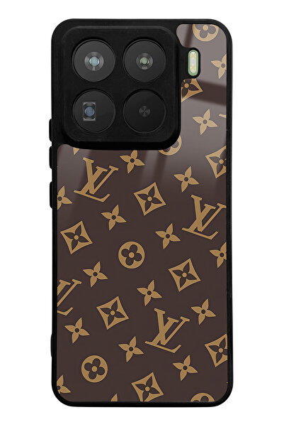 Spoyi حافظة هاتف لامعة بتصميم LV باللون البني متوافقة مع هاتف Xiaomi Mi 15 Pro