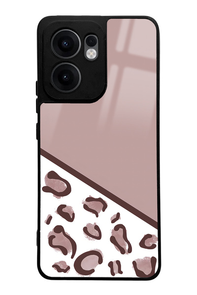 Spoyi Oppo Reno 13F Compatible Coffee Leopard Design Glossy Phone Case