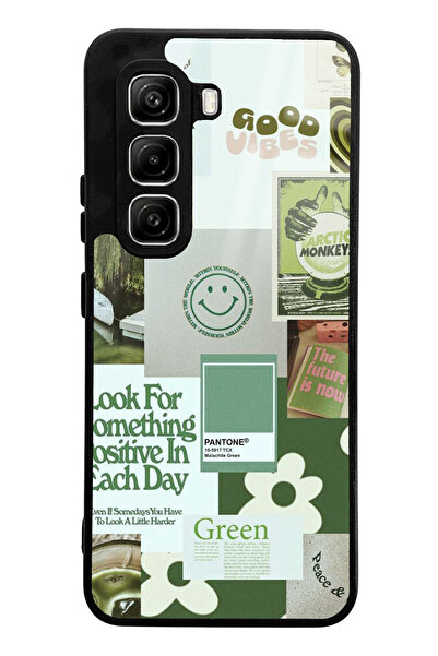 Spoyi Infinix Hot 50 Pro Green Sticker Design Glossy Phone Case