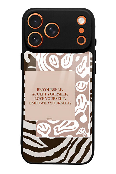 Spoyi 17 Pro Max Compatible Emoji Zebra Design Glossy Phone Case