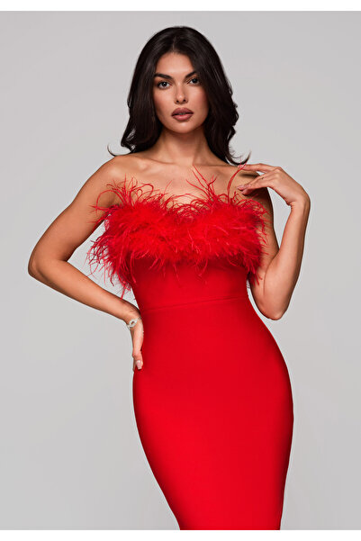 OMBRE Rochie de seară LA-OM-DLR239 roșie