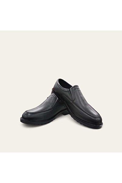iskarpino Genuine Leather Black Men's Laceless Casual Daily Shoes
