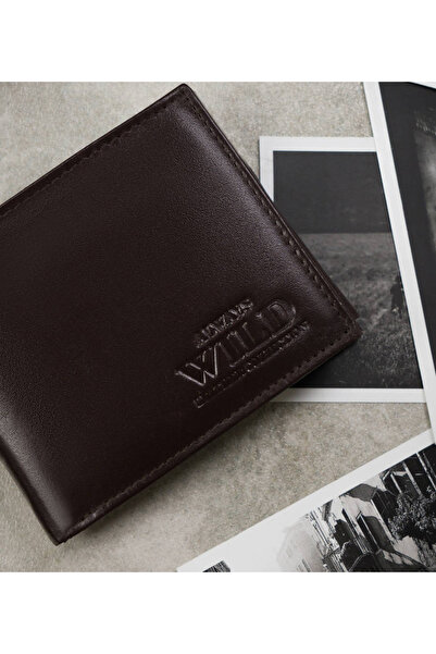 Other A spacious men's leather wallet with a registration card pocket - Always Wild