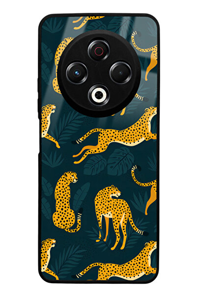 Spoyi Tecno Spark 30 Compatible Leaf Leopard Design Glossy Phone Case