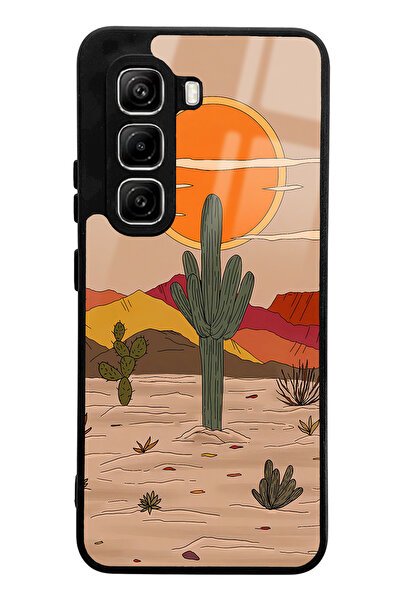 Spoyi Teleplus Infinix Hot 50 Pro Retro Cactus Sun Design Glossy Phone Case