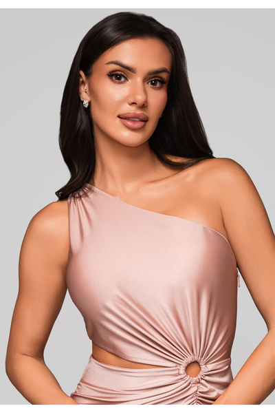 OMBRE Společenské šaty LA-OM-DLR222 - růžové