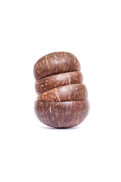 LIFESTYLER Pachet 4 boluri din nucă de cocos lustruite (11-14 cm)