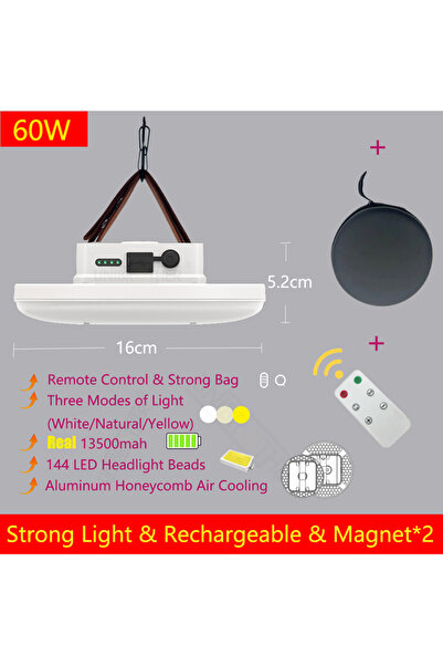 Choice UB-W60 Remote Control Rechargeable LED Magnet Camping Lantern 13500mAh Powerful Portable Flashlight