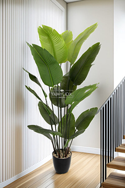 Yapay Çiçek Deposu Yapay Ağaç Starliçe Gerçek Dokunuş 18 Dev Yaprak Yeşil 180 Cm