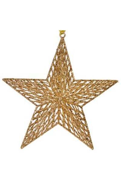 Silver Star Christmas Tree Ornament Golden Star 28 cm