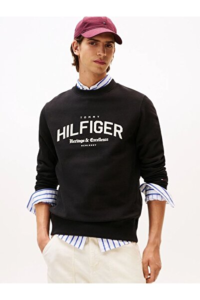 Tommy Hilfiger Ανδρικό φούτερ από καθαρό βαμβακερό φλις με στρογγυλή λαιμόκοψ...