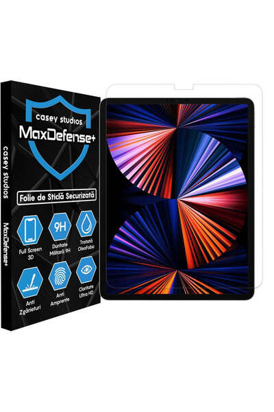 Casey Studios iPad Pro 12.9" 2021/2020/2018 Case, Full Cover, HD, Anti-Scratch, Anti-Shock, Transparent