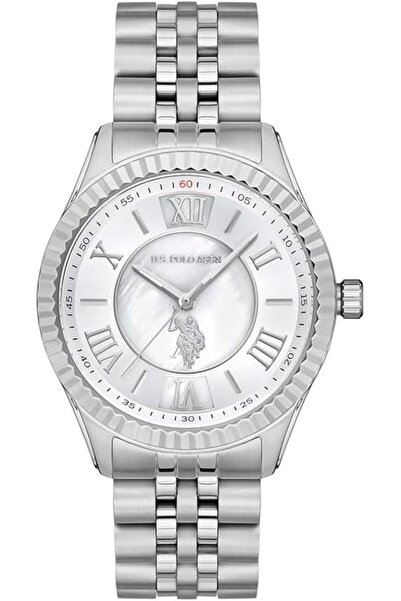 U.S. Polo Assn. Women's Stainless Steel Bracelet Silver Dial Quartz Watch 36m...
