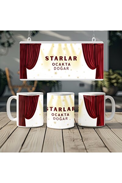 Beramussa Stars Are Born in January Stage Curtain and Light-Up Mug - Birthday...