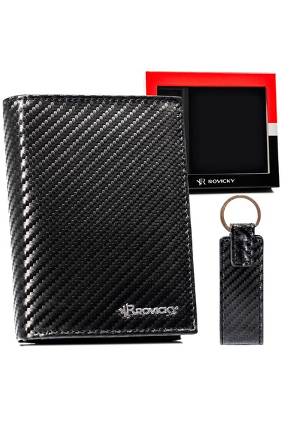 Other A spacious men's wallet made of high-quality leather - Rovicky